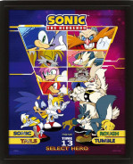 Sonic The Hedgehog 3D Lenticular Framed plagát Select Your Fighter 26 x 20 cm